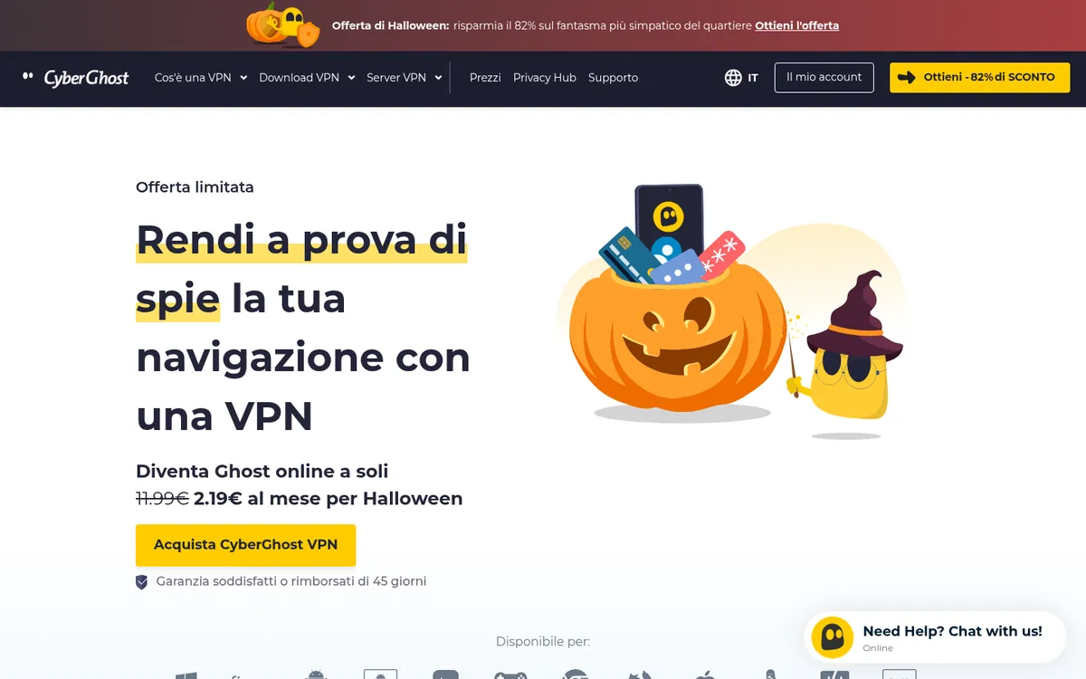 Homepage di CyberGhost su computer – alla prova: miglior VPN in Italia