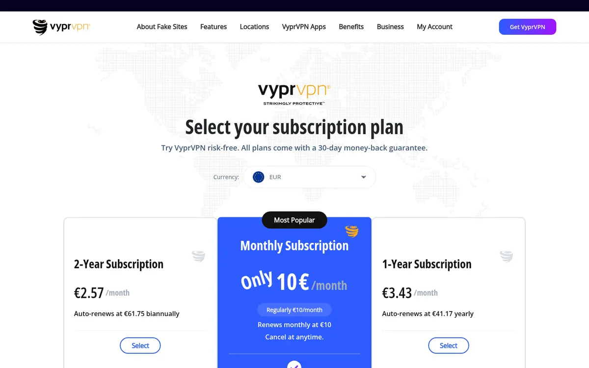 Pagina dei prezzi di VyprVPN – alla prova: miglior VPN in Italia